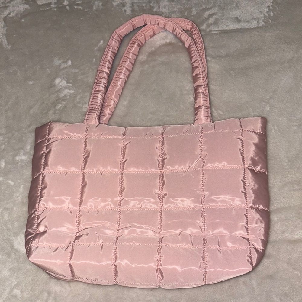 Elegant Pink Quilted Tote Bag